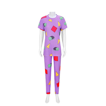 Kpop Demon Hunters Zoey Purple Pajamas Cosplay Costume For Kids Adult Becostume